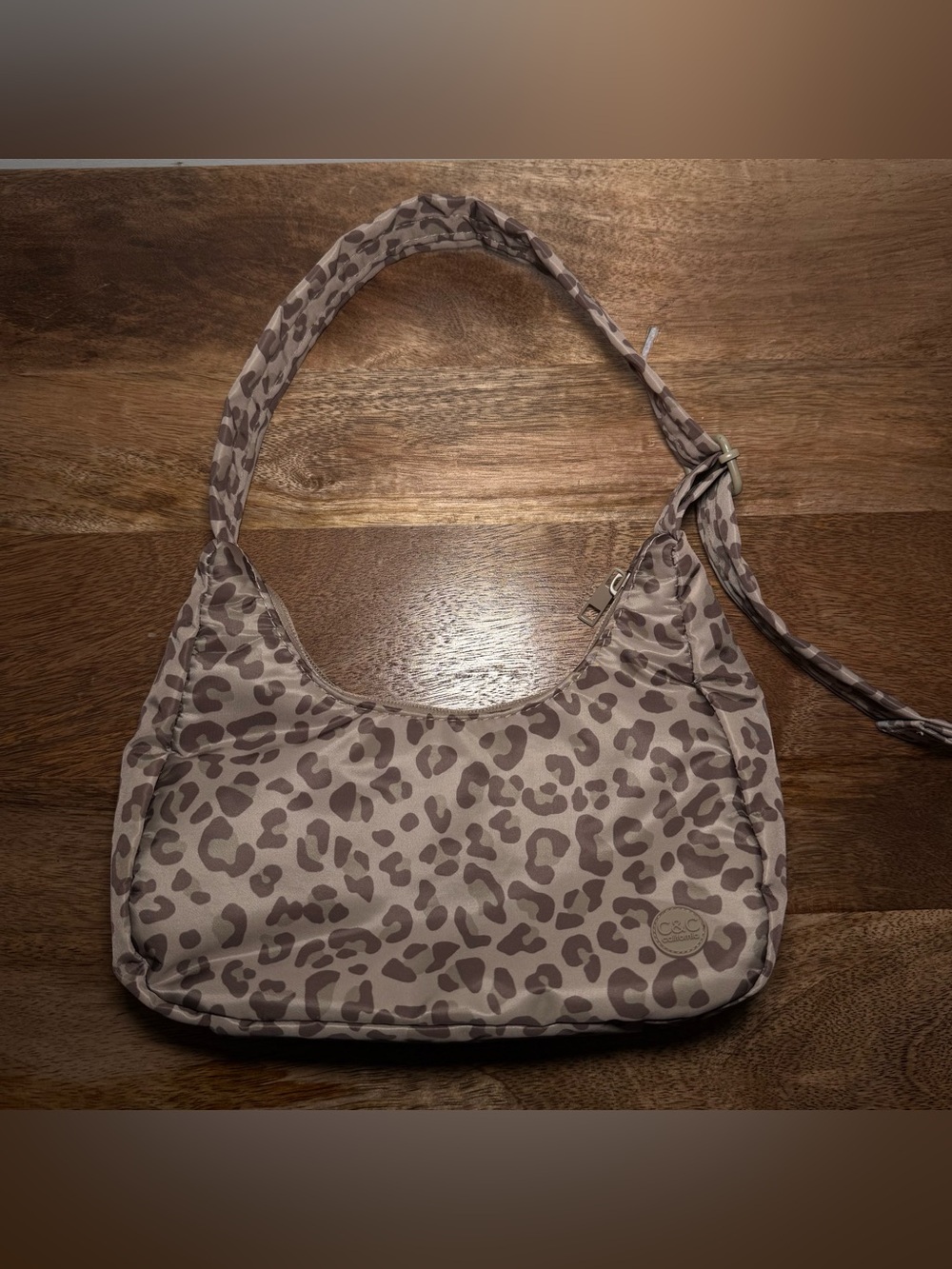 C&C California Beige and Taupe Leopard Shoulder Bag